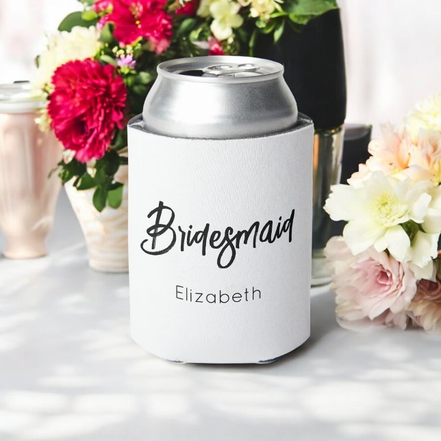 Porta-lata Casamento Branco Negro de Bridesmaid (Criador carregado)