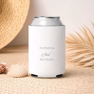 Porta-lata Casamento Caligrafia Clássico Chic