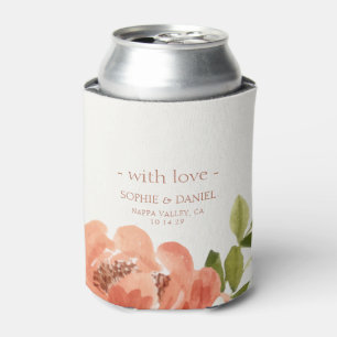 Porta-lata Casamento Com Amor Com Casal De Aquarela Floral