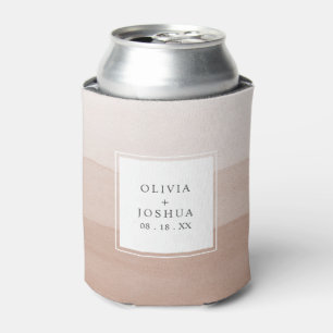 Porta-lata Casamento com Efeito Ombre Bege Aquarela