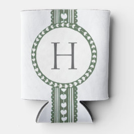 Porta-lata Casamento com Impressão Botânica Verde e Branco