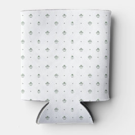 Porta-lata Casamento com Impressão Botânica Verde e Branco em