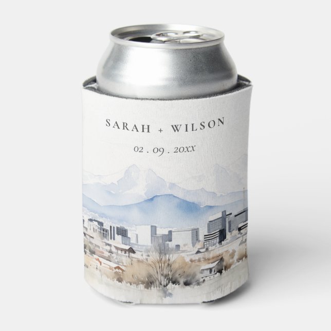 Porta-lata Casamento de Aquarela de Utah, no lago de sal míni (Can Front)