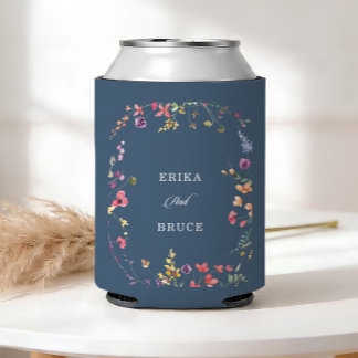 Porta-lata Casamento de Caligrafia Floral Botânica Elegante