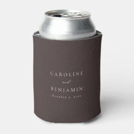 Porta-lata Casamento de Caligrafia Marrom de Outono Minimalis