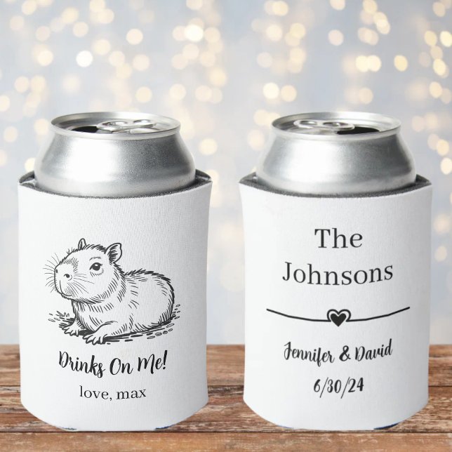Porta-lata Casamento de Capivara Personalizado (Criador carregado)