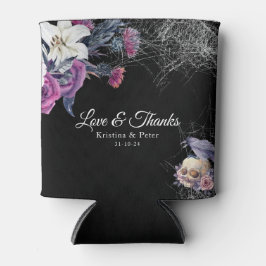 Porta-lata Casamento de Crânio Gótico Roxo-Roxo-Elegante