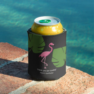 Porta-lata Casamento de Destino Flamingo Rosa Cinza Escuro