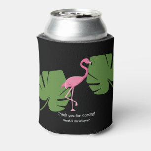 Porta-lata Casamento de Destino Tropical de Flamingo Rosa Pre