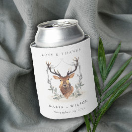 Porta-lata Casamento de Dusky Deer Floral Crest