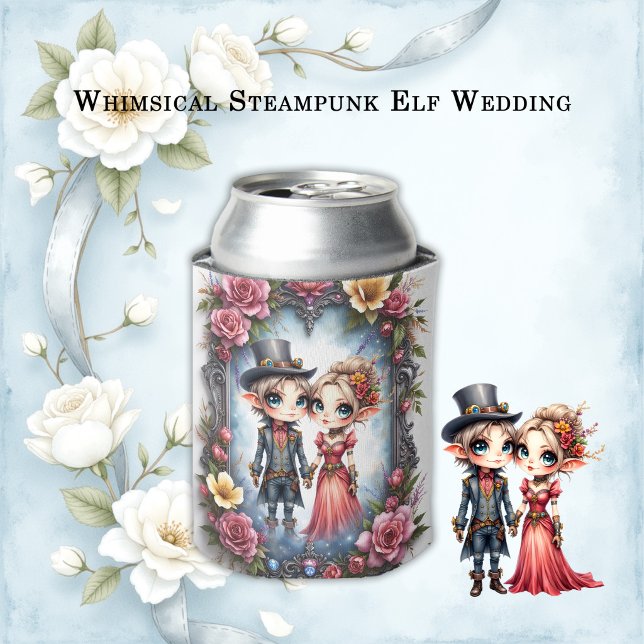 Porta-lata Casamento de Elfo Steampunk Caprichoso (Criador carregado)