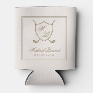 Porta-lata Casamento de Golfe do Monograma de Crest Clássico