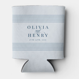 Porta-lata Casamento de Greve Azul Costeira Elegante