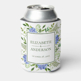 Porta-lata Casamento de Hortênsias Azuis