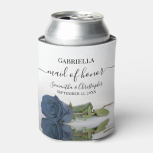 Porta-lata Casamento de Madrinha de casamento Rosa de Aço Azu