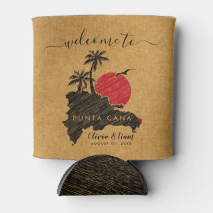 Porta-lata Casamento de Mapa Minimalista Personalizado de Pun