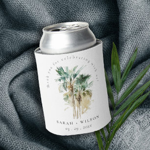 Porta-lata Casamento de Palmeiras Tropicais Elegante