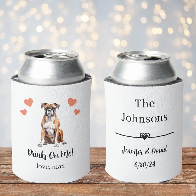 Porta-lata Casamento de Pet com Boxer Personalizado (Criador carregado)