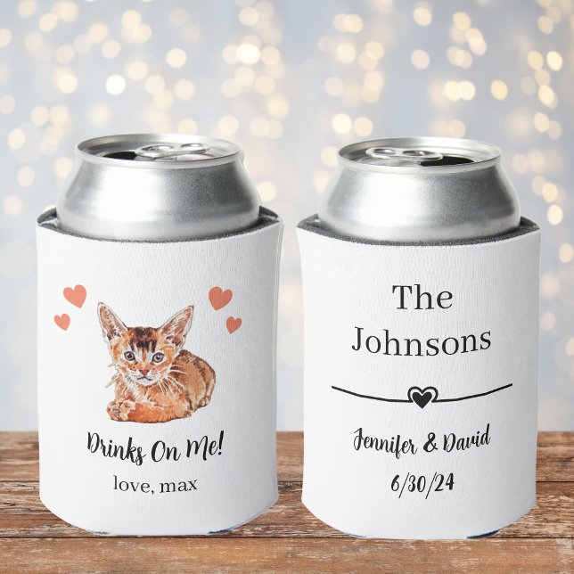 Porta-lata Casamento de Pet de Cat Personalizado (Criador carregado)