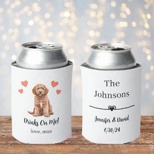 Porta-lata Casamento de Pet de Goldendoodle Personalizado pod