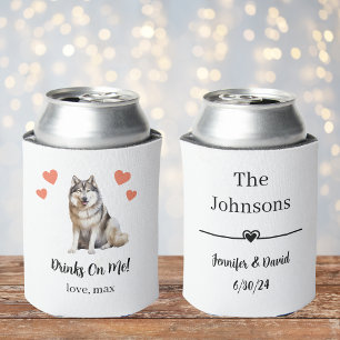 Porta-lata Casamento de Pet Malamute Personalizado pode resfr