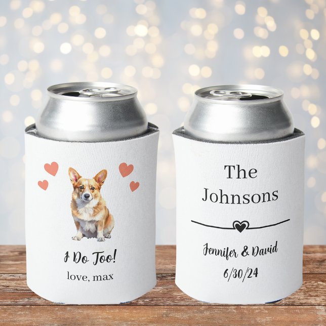 Porta-lata Casamento de Pet Personalizado de Corgi (Criador carregado)