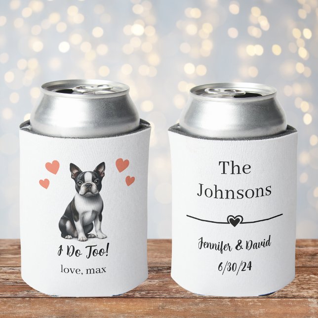 Porta-lata Casamento de Pet Personalizado em Boston Terrier p (Criador carregado)
