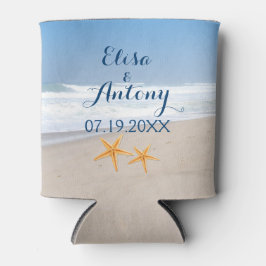 Porta-lata Casamento de praia de verão com estrelas