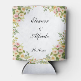 Porta-lata Casamento de Rosa em Aquarela