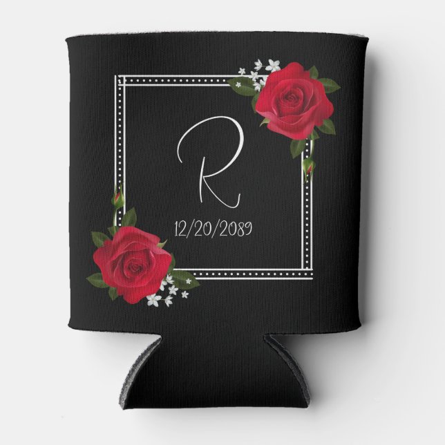 Porta-lata Casamento de Rosas Vermelhas (Frente)