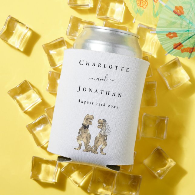 Porta-lata Casamento de Tema Dinossauro Personalizado (Verão in situ)