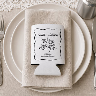 Porta-lata Casamento Desenhado à Mão Moderno e Caprichoso
