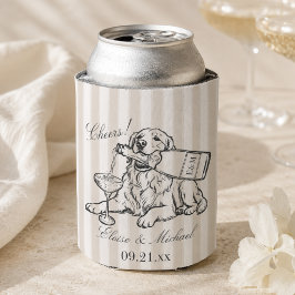 Porta-lata Casamento do Golden Retriever com Listra Clássica