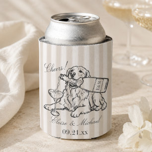 Porta-lata Casamento do Golden Retriever com Listra Clássica