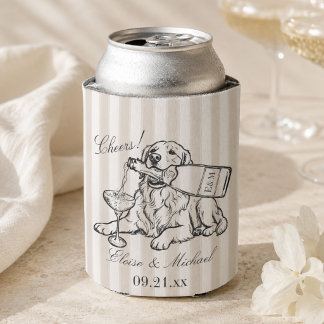 Porta-lata Casamento do Golden Retriever com Listra Clássica