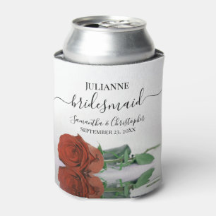 Porta-lata Casamento Elegante de Bridesmaid Rosa de Laranja R
