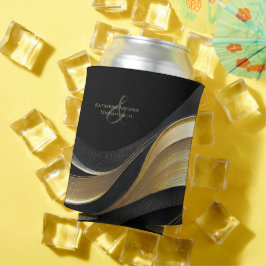 Porta-lata Casamento Elegante Dourado e Abstrato moderno