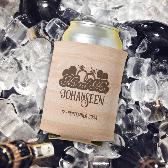 Porta-lata Casamento Elegante entre Rustic Mr e Mrs Country W (Criador carregado)