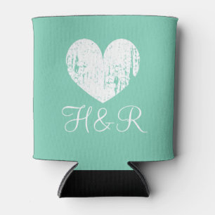 Porta-lata Casamento elegante personalizado, verde de menta, 