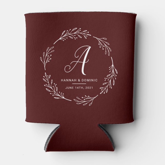 Porta-lata Casamento Favor Rustic Wreath (Frente)