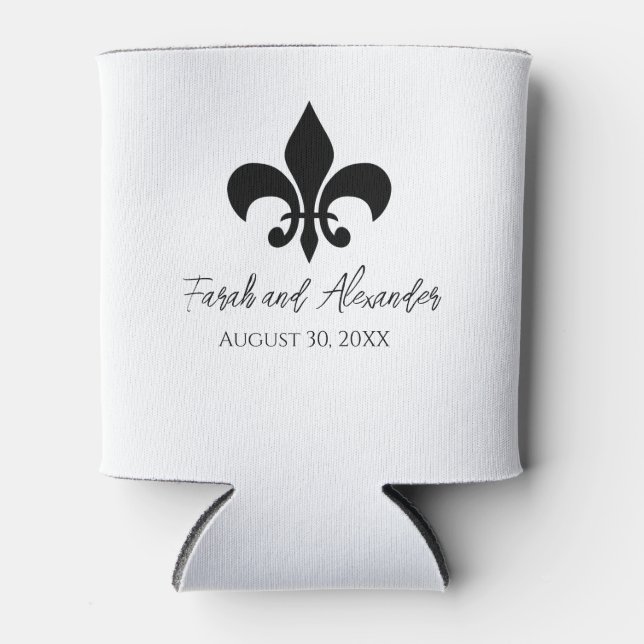 Porta-lata Casamento Fleur de Lis  (Frente)