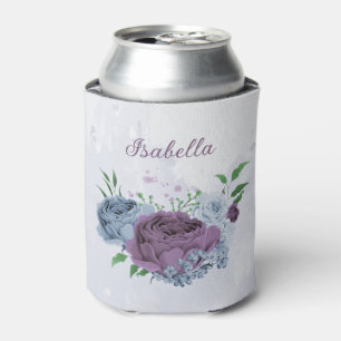 Porta-lata Casamento floral azul roxo empoeirado