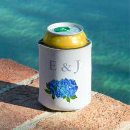 Porta-lata Casamento Floral de Hortênsia Azul