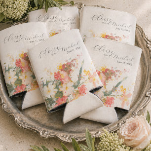 Porta-lata Casamento Floral Pintado com Tonalidade Romântica