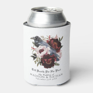 Porta-lata Casamento Floral Raven Raven Gótico Romântico