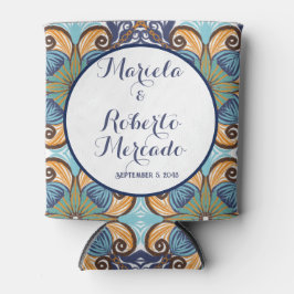 Porta-lata Casamento Floral Talavera mexicano legante
