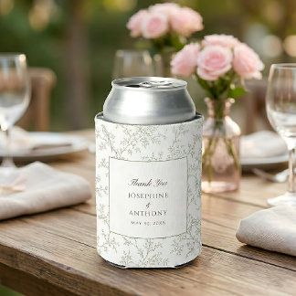 Porta-lata Casamento Floral Verde Sage Chinoiserie Bem-vindo
