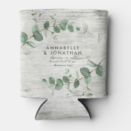 Porta-lata casamento foliar de eucalipto de madeira branca