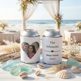 Porta-lata Casamento Foto Coração Personalizado Elegante
