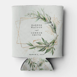 Porta-lata Casamento Geométrico Elegante Eucalyptus Elegante